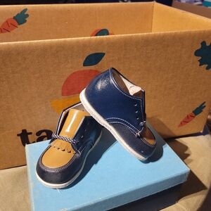 Navy and Tan Baby Walker Shoes